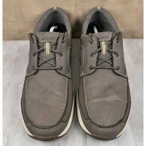 Clarks Sailview Lace Taupe Nubuck Tie Up Boat Shoes Sneakers Men's Size 15M